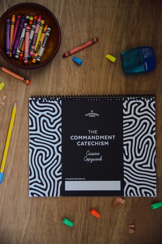 The Commandment Catechism Cursive Copywork